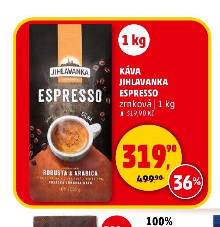 KÁVA JIHLAVANKA ESPRESSO zrnková 1 kg