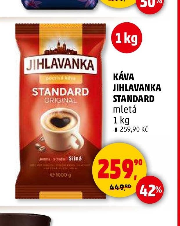 KÁVA JIHLAVANKA STANDARD mletá 1 kg