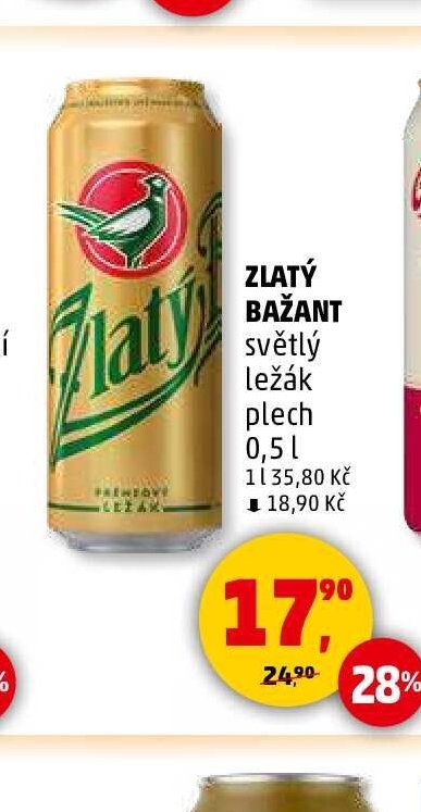 ZLATÝ BAŽANT světlý ležák plech