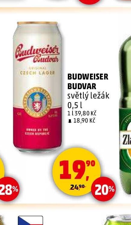 BUDWEISER BUDVAR světlý ležák