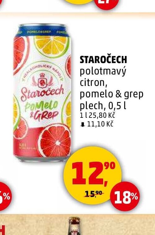 STAROČECH polotmavý citron, pomelo & grep plech