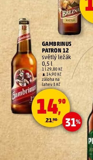 GAMBRINUS PATRON 12 světlý ležák
