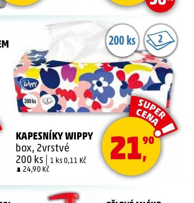 KAPESNÍKY WIPPY box, 2vrstvé