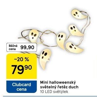 Mini halloweenský světelný řetěz duch