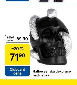 Halloweenská dekorace hadí lebka
