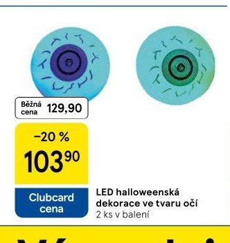 LED halloweenská dekorace ve tvaru očí