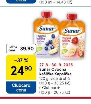 Sunar Ovocná kašička Kapsička