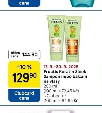 Fructis Keratin Sleek Šampon nebo balzám na vlasy