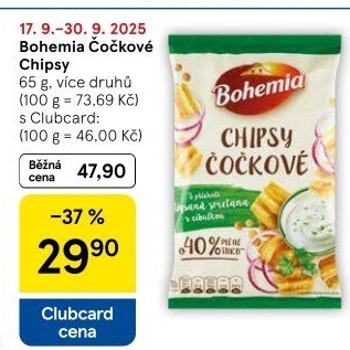 Čočkové chipsy Bohemia Chips