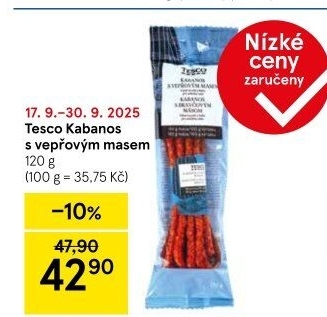 Kabanos s vepřovým masem Tesco