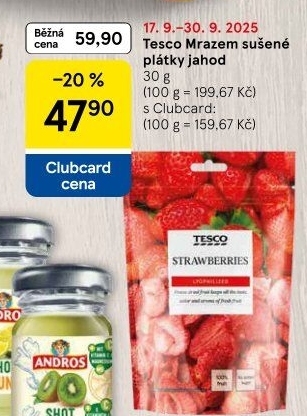 Mrazem sušené jahody Tesco