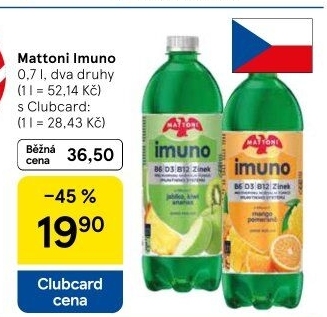 Ochucená voda Mattoni Imuno