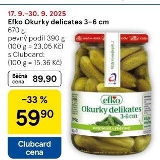 Okurky delikates Efko