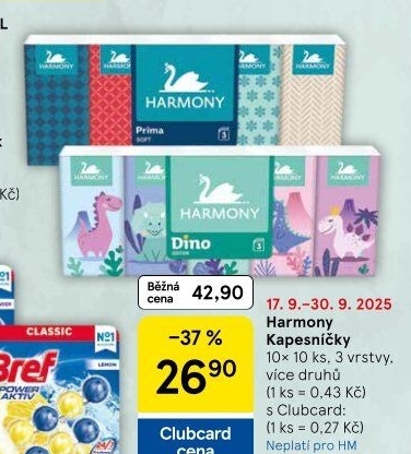 Papírové kapesníčky 3vrstvé Harmony