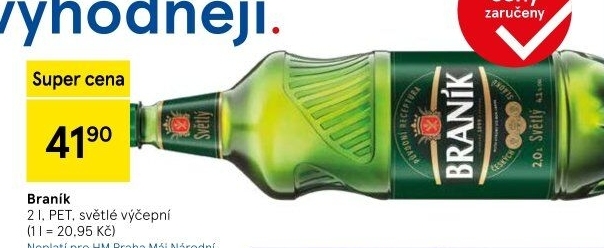 Pivo světlé výčepní 10° Braník