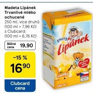Nápoj mléko ochucené Lipánek Madeta