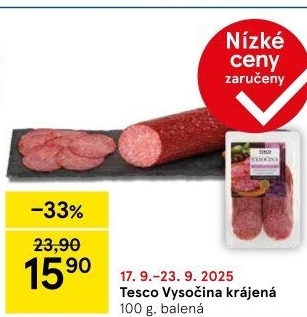 Salám Vysočina Tesco