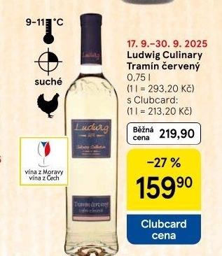 Víno Tramín červený Culinary Collection Vinařství Ludwig - výběr z hroznů