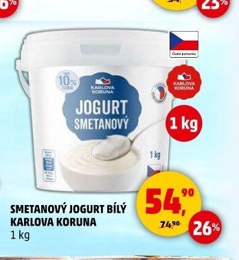 Smetanový jogurt bílý Karlova Koruna