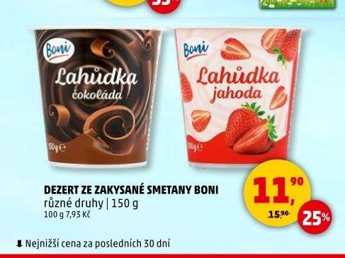 Dezert ze zakysané smetany Boni různé druhy