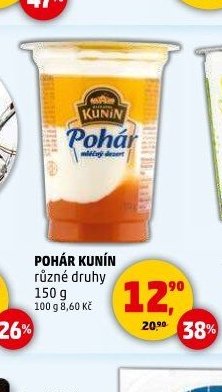 POHÁR KUNÍN různé druhy