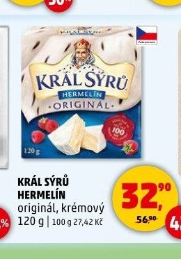 KRÁL SÝRŮ HERMELÍN originál, krémový