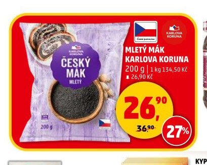 Mletý mák Karlova Koruna