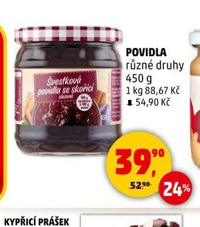 Povidla různé druhy