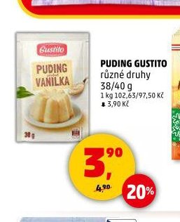 Puding Gustito různé druhy