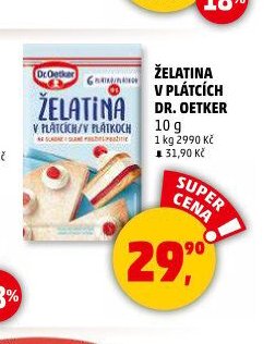 Želatina v plátcích Dr. Oetker