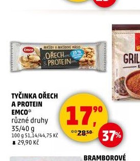 Tyčinka Ořech a Protein Emco různé druhy