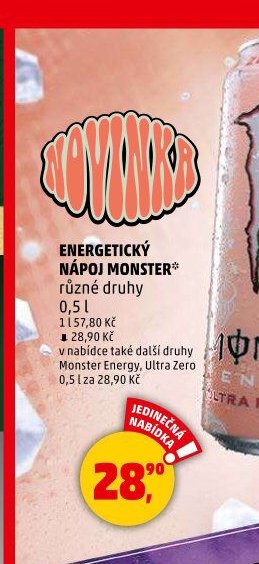Energetický nápoj Monster různé druhy 0,5 l