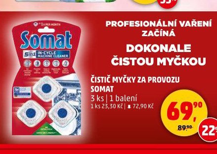 Čistič myčky za provozu Somat 3 ks