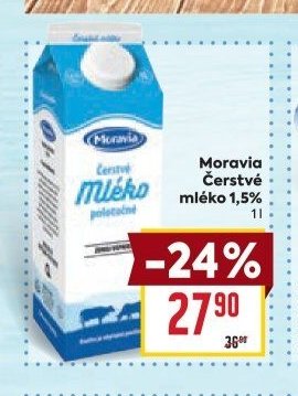 Moravia Čerstvé mléko 1,5% 1 l