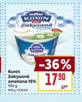 Kunín Zakysaná smetana 15% 190 g