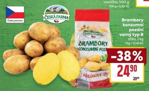 Brambory konzumní pozdní Česká farma