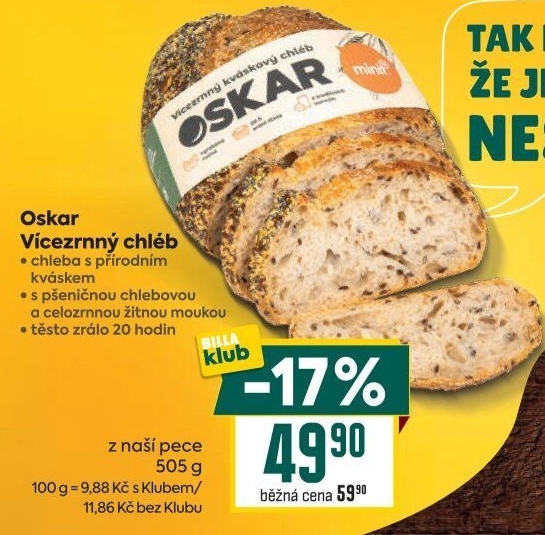 Chléb kváskový vícezrnný Oskar Minit