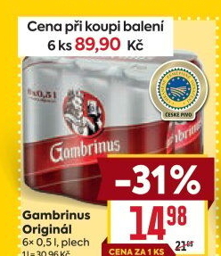 Pivo světlé výčepní Originál 10° Gambrinus