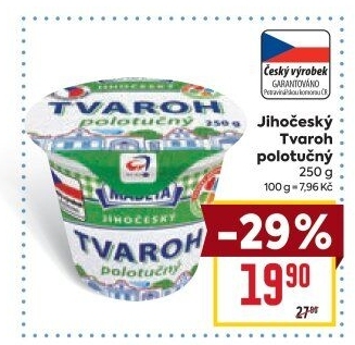 Tvaroh polotučný Jihočeský Madeta