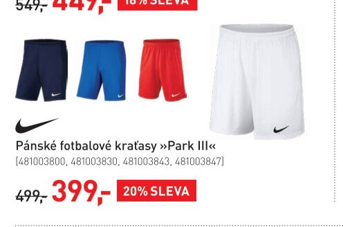Pánské fotbalové kraťasy »Park III«