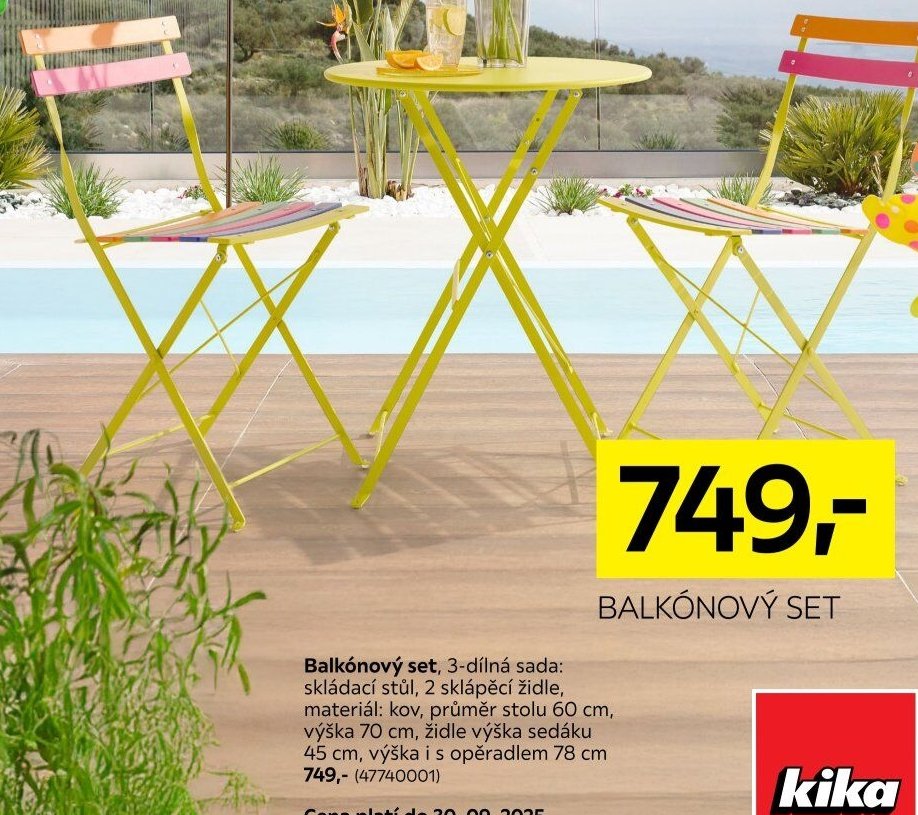 Balkónový set, 3-dílná sada: skládací stůl, 2 sklápěcí židle - Kika nábytek akcniletaky.com