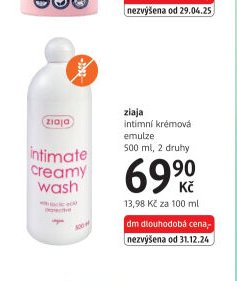 ziaja intimní krémová emulze