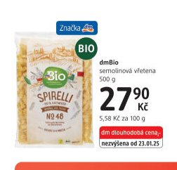 dmBio semolinová vřetena