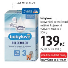 Kojenecká výživa bio Babylove