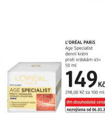 Krém pleťový proti vráskám Age Specialist L'
