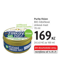 Měsíčková zinková mast bio Purity Vision