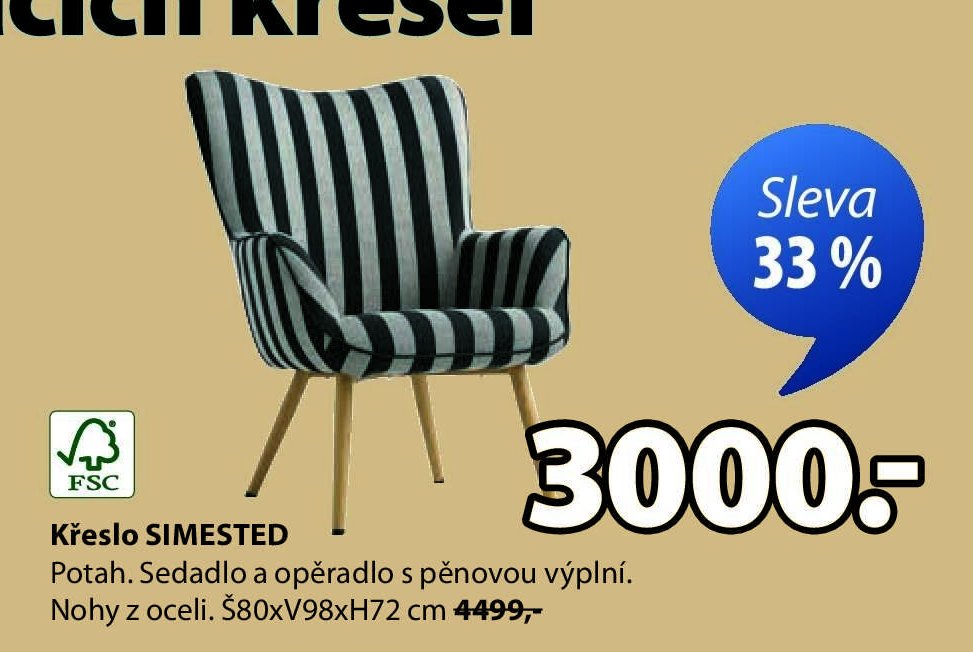 pruhovane křeslo