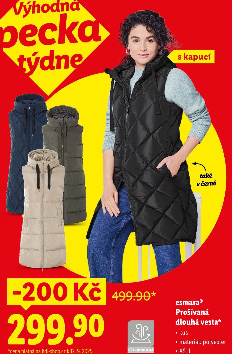 esmara Prošívaná dlouhá vesta