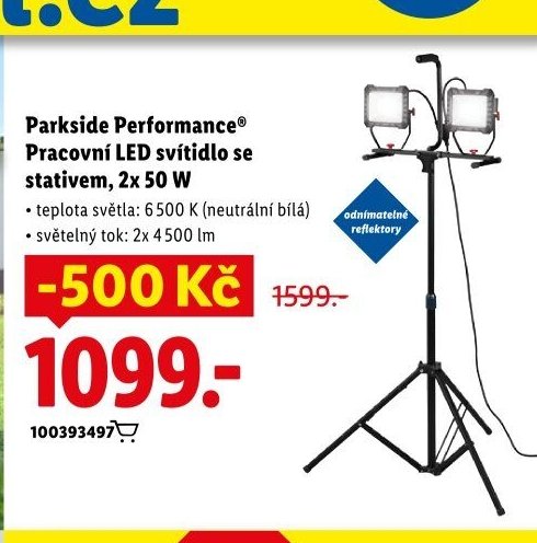 Parkside Performance Pracovní LED svítidlo se stativem, 2x 50 W