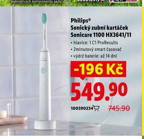Philips Sonický zubní kartáček Sonicare 1100 HX3641/11